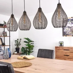 Luminaires Rustiques-hofstein Suspension Villach Noir, 4 lumières