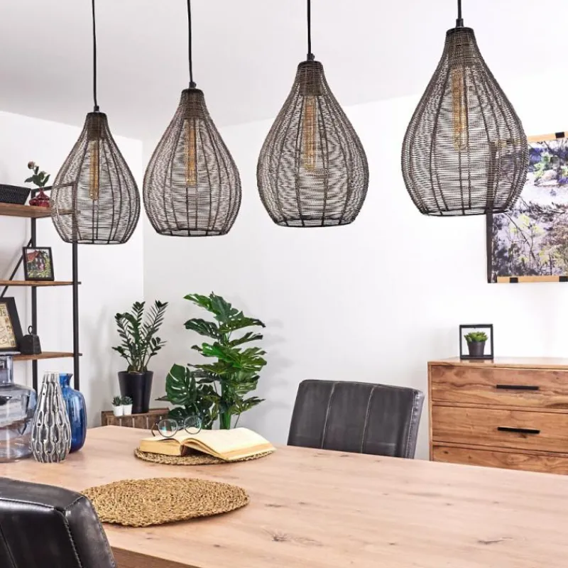 Luminaires Rustiques-hofstein Suspension Villach Noir, 4 lumières