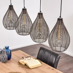 Luminaires Rustiques-hofstein Suspension Villach Noir, 4 lumières