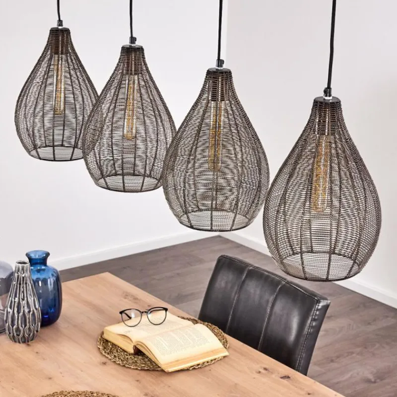 Luminaires Rustiques-hofstein Suspension Villach Noir, 4 lumières