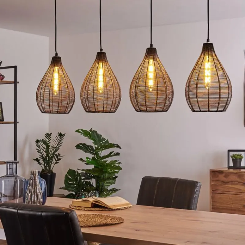 Luminaires Rustiques-hofstein Suspension Villach Noir, 4 lumières