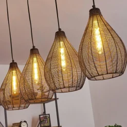 Luminaires Rustiques-hofstein Suspension Villach Noir, 4 lumières