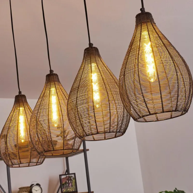 Luminaires Rustiques-hofstein Suspension Villach Noir, 4 lumières