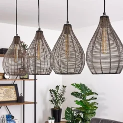 Luminaires Rustiques-hofstein Suspension Villach Noir, 4 lumières