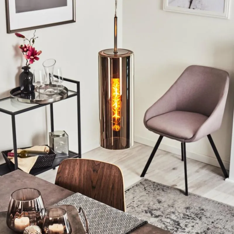 Lampes Dorées-hofstein Suspension Vimodrone Nickel mat, 1 lumière