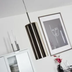 Lampes Dorées-hofstein Suspension Vimodrone Nickel mat, 1 lumière