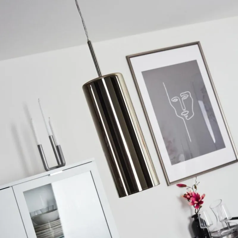 Lampes Dorées-hofstein Suspension Vimodrone Nickel mat, 1 lumière