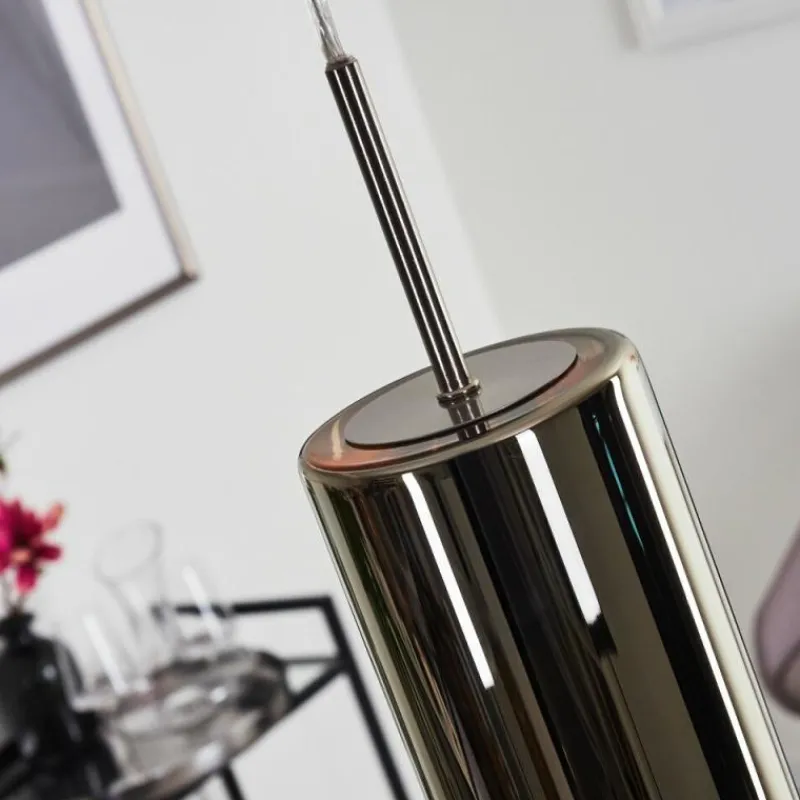 Lampes Dorées-hofstein Suspension Vimodrone Nickel mat, 1 lumière