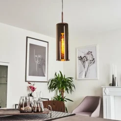 Lampes Dorées-hofstein Suspension Vimodrone Nickel mat, 1 lumière