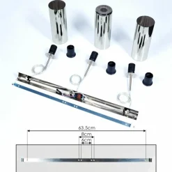 hofstein Suspension Vimodrone Nickel mat, 3 lumières