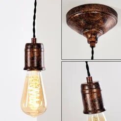 Lampes Vintages & Rétros-hofstein Suspension Vintage Lemone Brun, 1 lumière