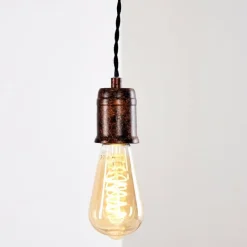 Lampes Vintages & Rétros-hofstein Suspension Vintage Lemone Brun, 1 lumière