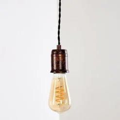 Lampes Vintages & Rétros-hofstein Suspension Vintage Lemone Brun, 1 lumière