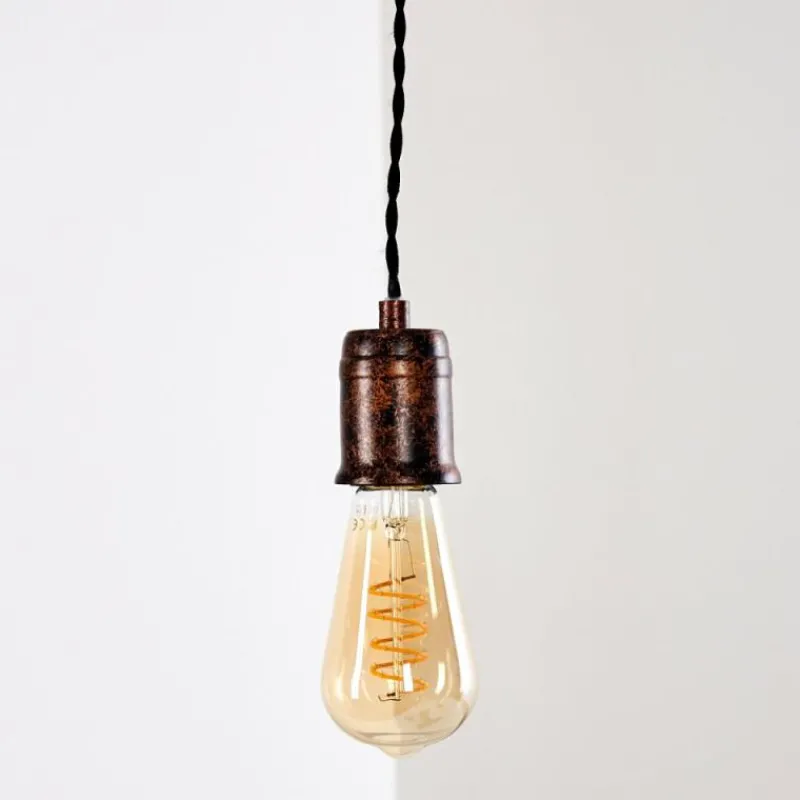 Lampes Vintages & Rétros-hofstein Suspension Vintage Lemone Brun, 1 lumière