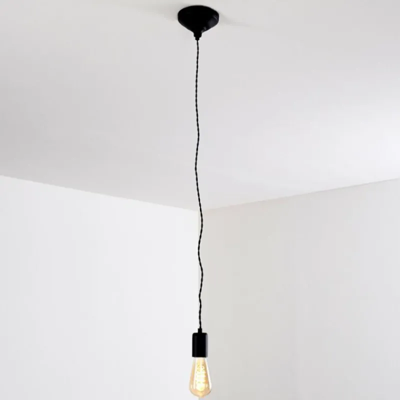 Lampes Vintages & Rétros-hofstein Suspension Vintage Lemone Noir, 1 lumière