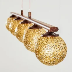 Lampes Dorées-hofstein Suspension Virga Rouille, 5 lumières