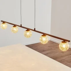 Lampes Dorées-hofstein Suspension Virga Rouille, 5 lumières
