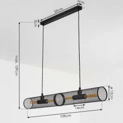 hofstein Suspension Vislanda Noir, 1 lumière
