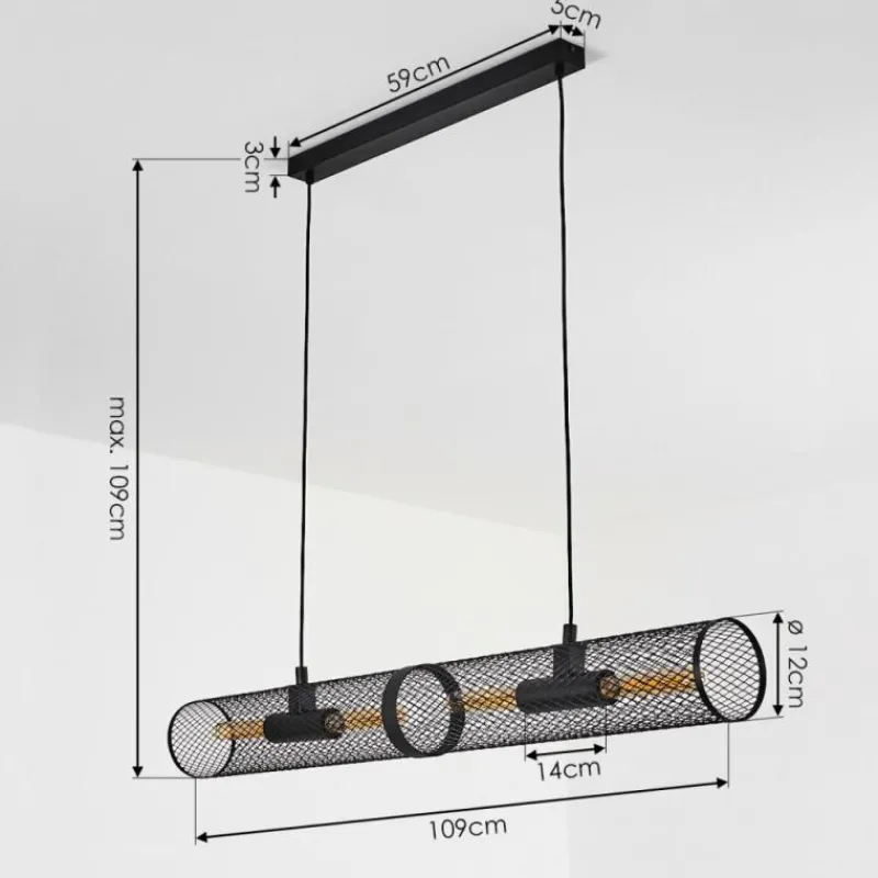 hofstein Suspension Vislanda Noir, 1 lumière