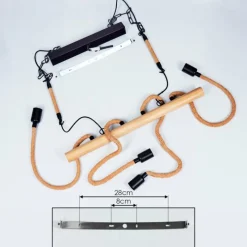 Style Boho-Chic-hofstein Suspension Vitlanda Brun, Bois clair, Noir, 4 lumières