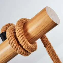 Style Boho-Chic-hofstein Suspension Vitlanda Brun, Bois clair, Noir, 4 lumières