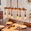Style Boho-Chic-hofstein Suspension Vitlanda Brun, Bois clair, Noir, 6 lumières