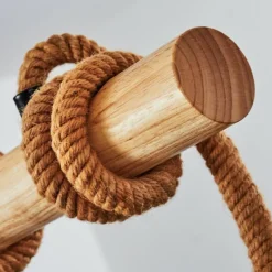 Style Boho-Chic-hofstein Suspension Vitlanda Brun, Bois clair, Noir, 6 lumières