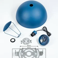 Lampes Dorées-hofstein Suspension Vivian Bleu, 1 lumière