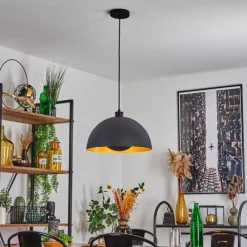 Lampes Dorées-hofstein Suspension Vivian Noir, 1 lumière