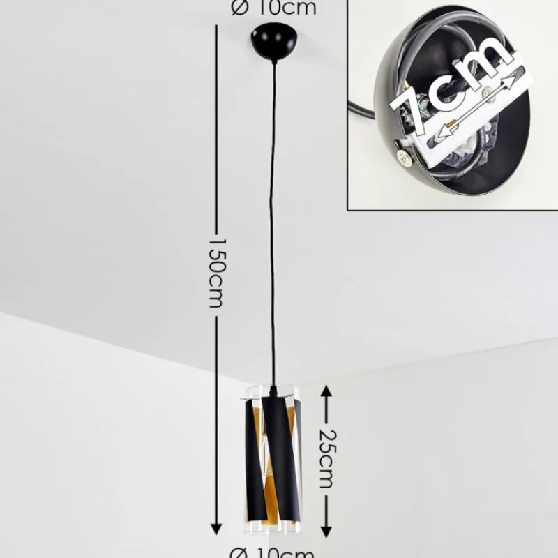 hofstein Suspension Vänersborg Noir, 1 lumière