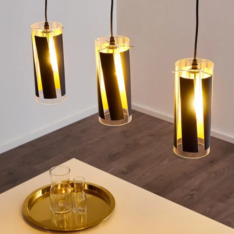 hofstein Suspension Vänersborg Noir, 3 lumières