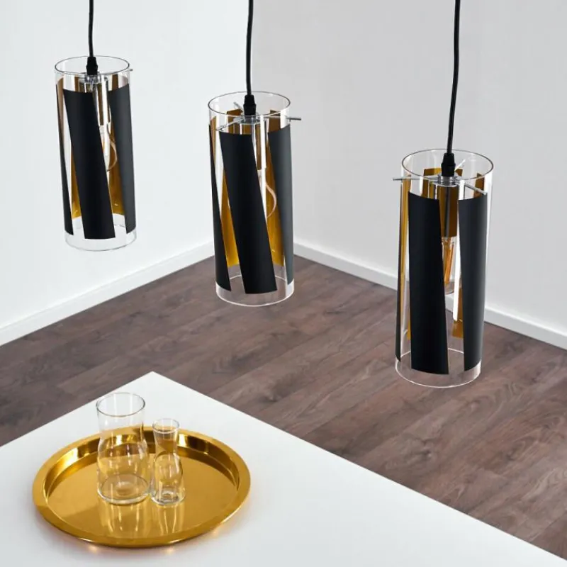 hofstein Suspension Vänersborg Noir, 3 lumières