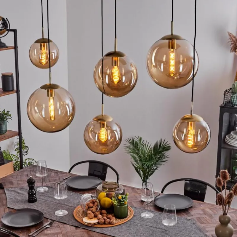 hofstein Suspension Voluntad Laiton, Noir, 6 lumières