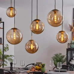 hofstein Suspension Voluntad Laiton, Noir, 6 lumières