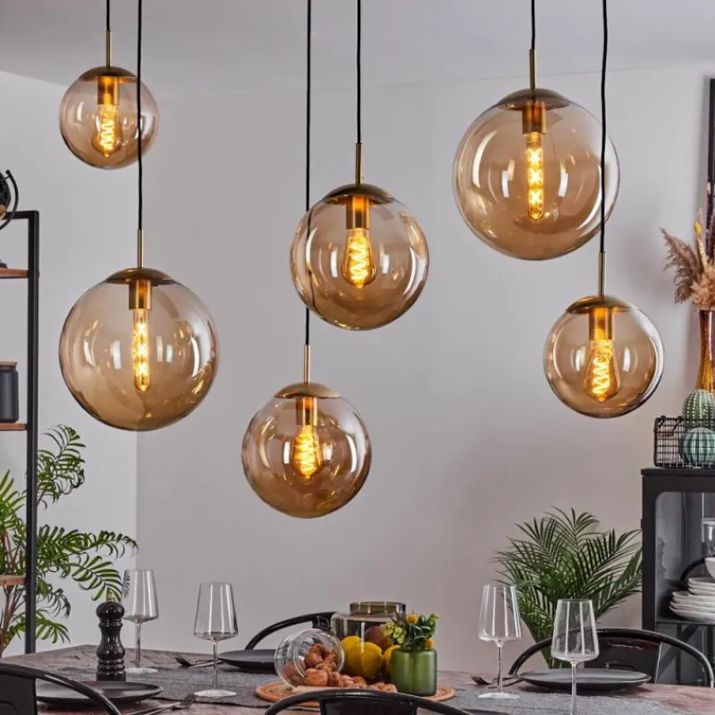 hofstein Suspension Voluntad Laiton, Noir, 6 lumières