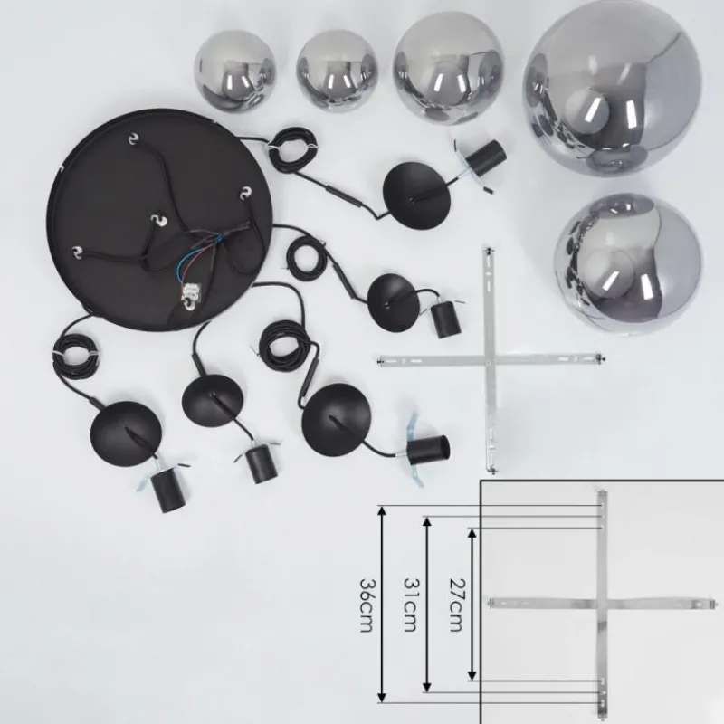 hofstein Suspension Voluntad Noir, 5 lumières