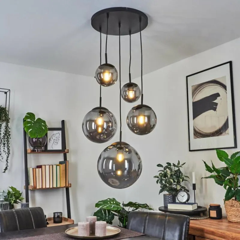 hofstein Suspension Voluntad Noir, 5 lumières