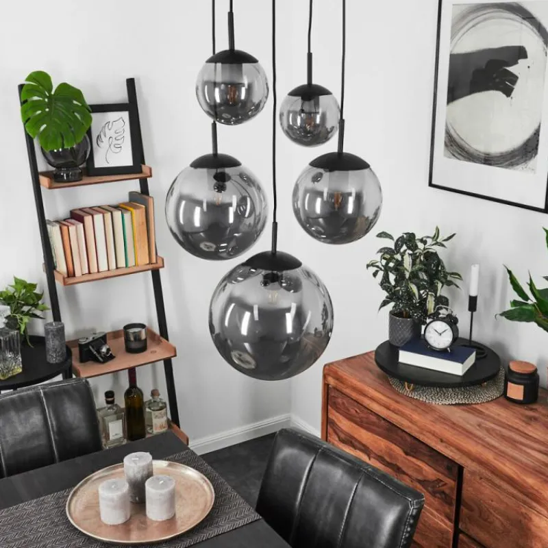 hofstein Suspension Voluntad Noir, 5 lumières