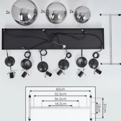 Suspension Verre Fumé-hofstein Suspension Voluntad Noir, 6 lumières