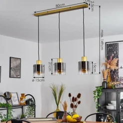 Lampes Dorées-hofstein Suspension Vuoltu Or, 3 lumières