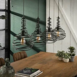 Lampes Industrielles-hofstein Suspension Walterswald Noir, 4 lumières