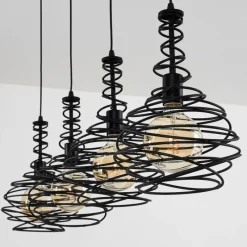 Lampes Industrielles-hofstein Suspension Walterswald Noir, 4 lumières