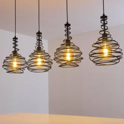 Lampes Industrielles-hofstein Suspension Walterswald Noir, 4 lumières