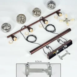 Suspension Verre Fumé-hofstein Suspension Warga LED Bronze, 4 lumières