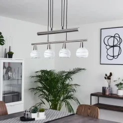 hofstein Suspension Warga LED Nickel mat, 4 lumières