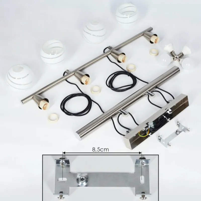 hofstein Suspension Warga LED Nickel mat, 4 lumières