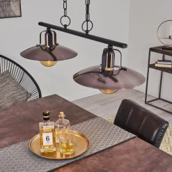 Luminaires Rustiques-hofstein Suspension Weissport Noir, 2 lumières