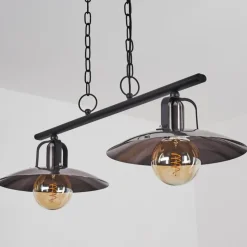 Luminaires Rustiques-hofstein Suspension Weissport Noir, 2 lumières