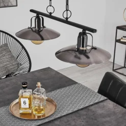 Luminaires Rustiques-hofstein Suspension Weissport Noir, 2 lumières