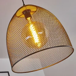 Lampes Industrielles-hofstein Suspension Wesa Brun foncé, Nickel mat, 1 lumière